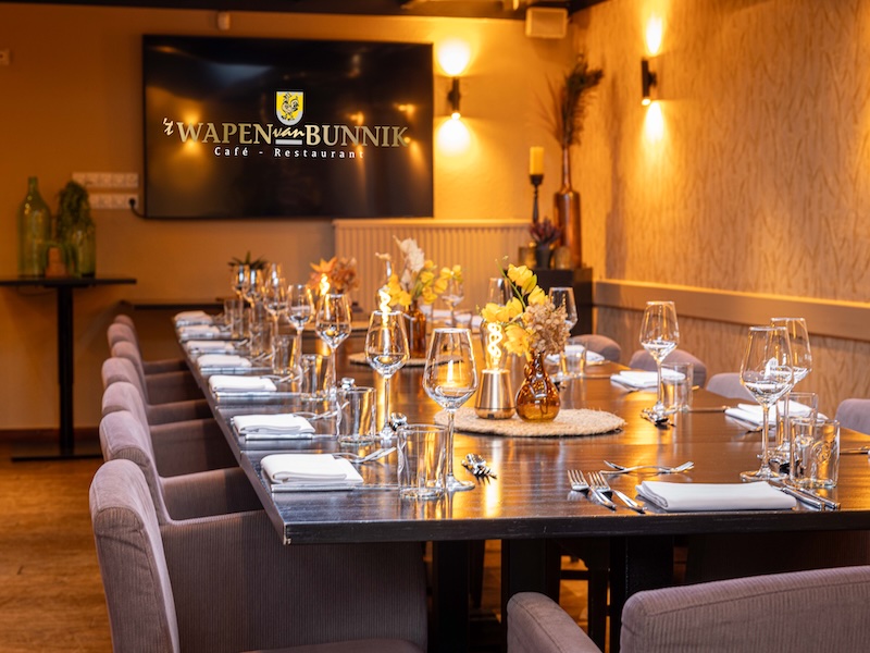Restaurantzaal van 't Wapen van Bunnik voor groepen